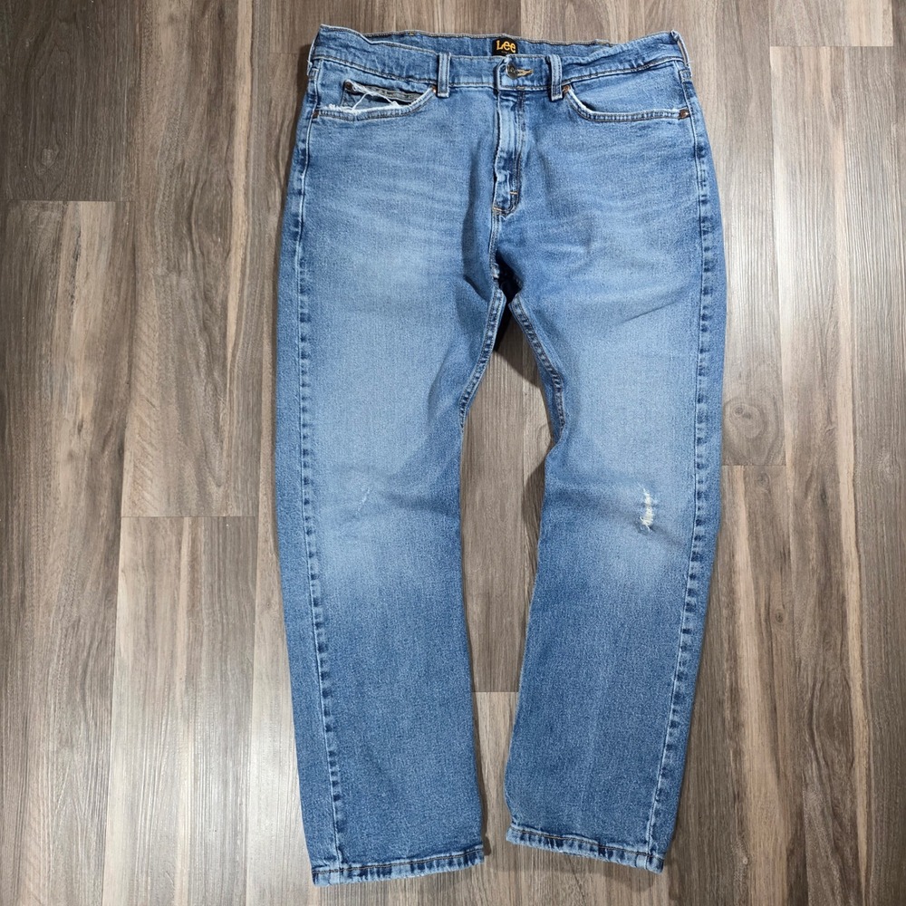 Lee Slim Fit Mens Blue Denim Jeans Medium Wash Stretch 36x30 T001 102003517‎